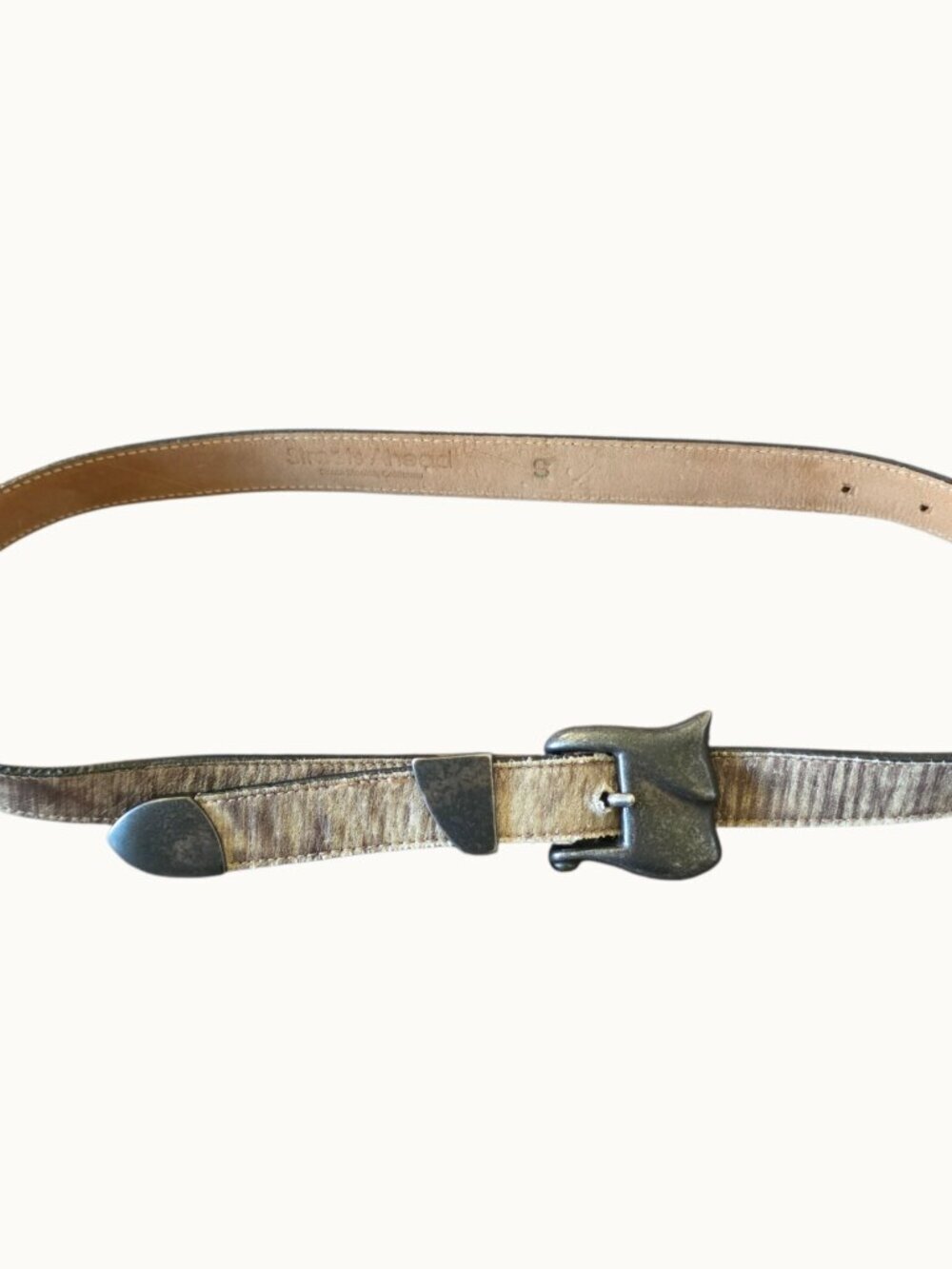 Streets Ahead Belt S Leather Distressed Boho Western Buckle Santa Monica USA - Picture 6 of 16